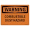 Signmission OSHA WARNING Sign, Combustible Dust Hazard, 14in X 10in Rigid Plastic, 10" W, 14" L, Landscape OS-WS-P-1014-L-12025 - alternate 1